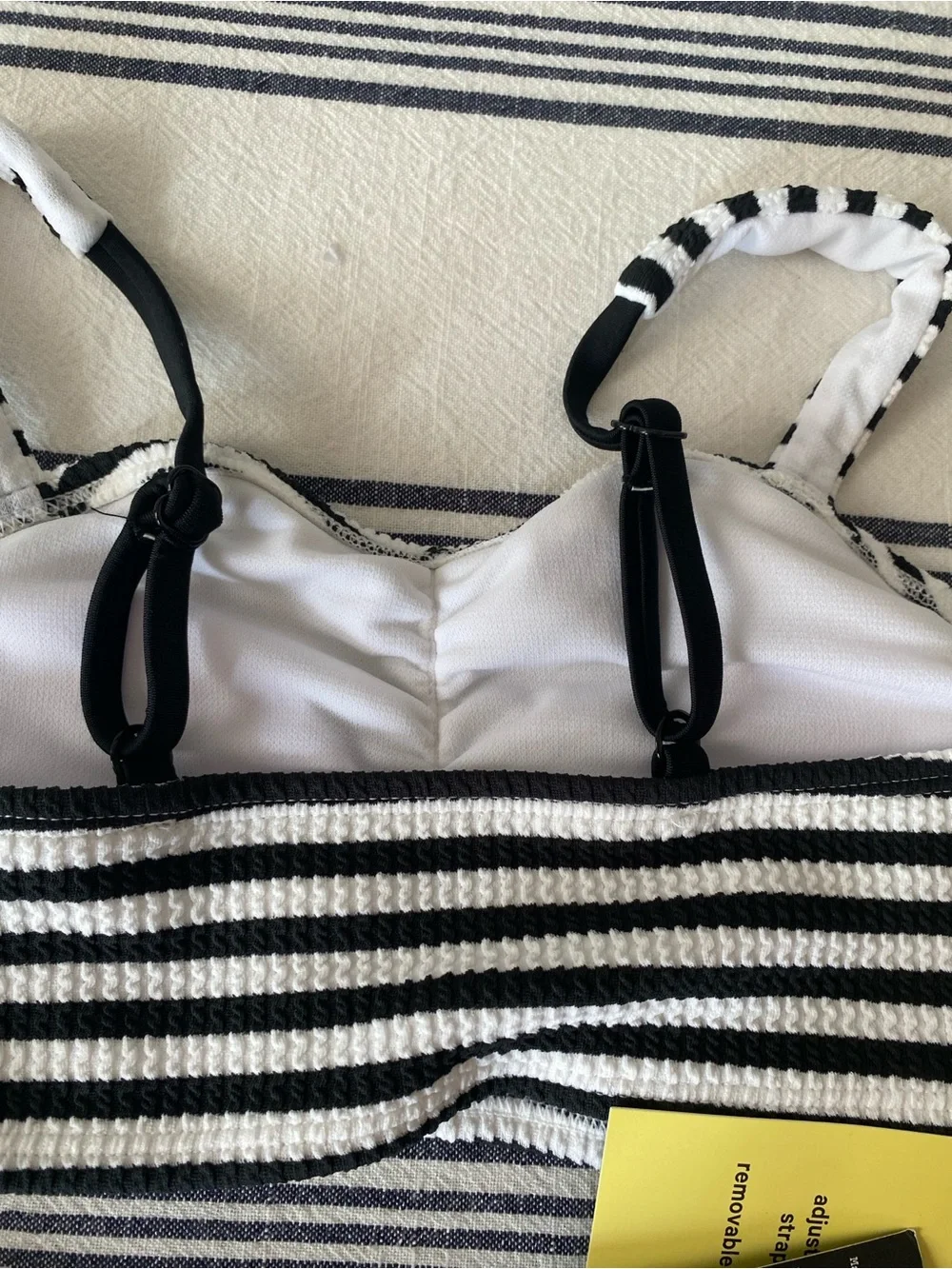 Target Kids Black and White Striped Bikini Set